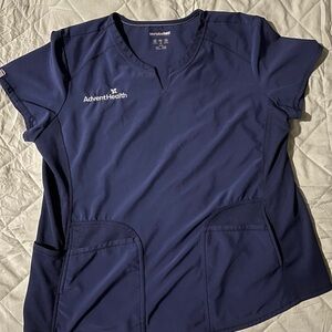Scrubstar Women's Navy Blue Short Sleeve Medical Scrub Top